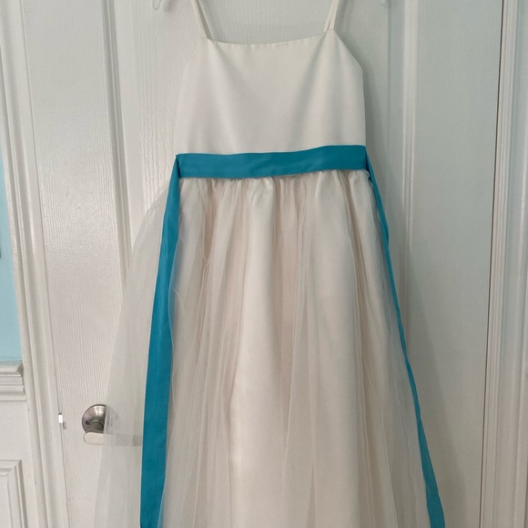 Teal & Ivory Formal Dress - Picture 1 of 2